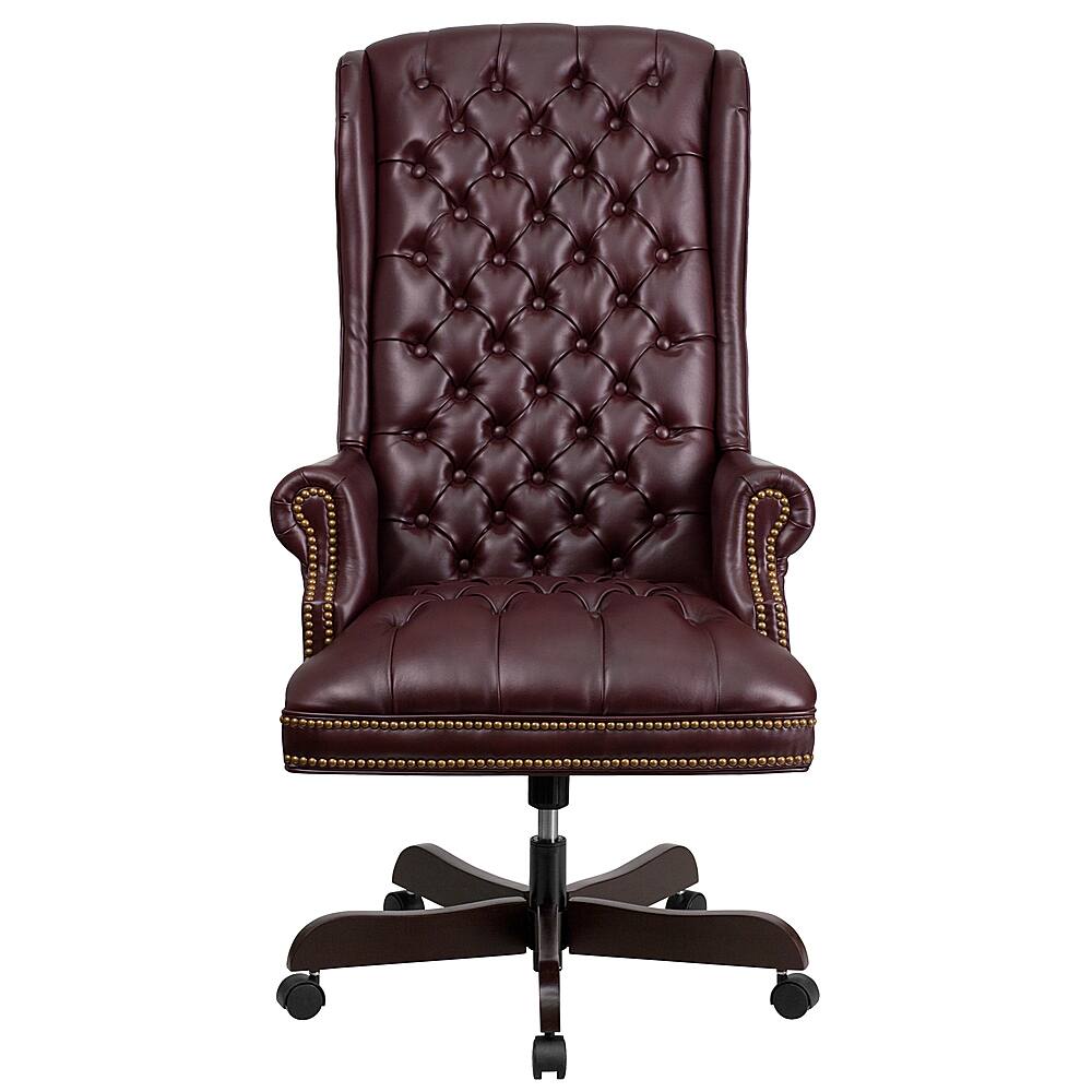 Alt View 11. Alamont Home - Turner Traditional Leather/Faux Leather Executive Swivel Office Chair - Burgundy.