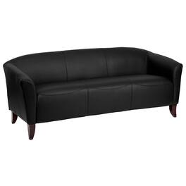 Alamont Home - Hercules Imperial Contemporary 3-seat Leather/Faux Leather Reception Sofa - Black