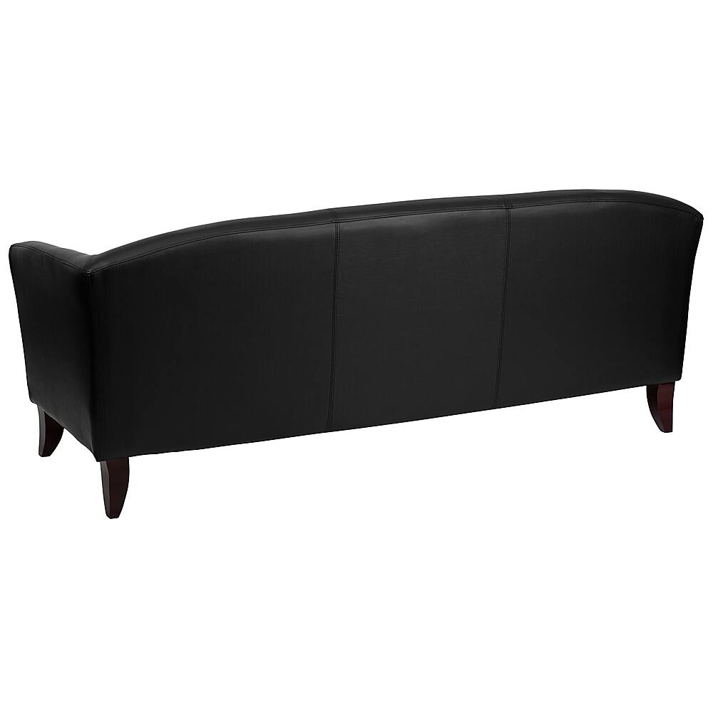 Alt View 3. Alamont Home - Hercules Imperial Contemporary 3-seat Leather/Faux Leather Reception Sofa - Black.