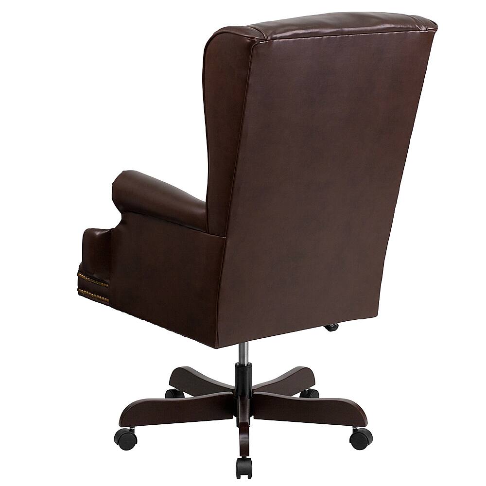 Alt View 13. Alamont Home - Ainslie Traditional Leather/Faux Leather Executive Swivel Office Chair - Brown.