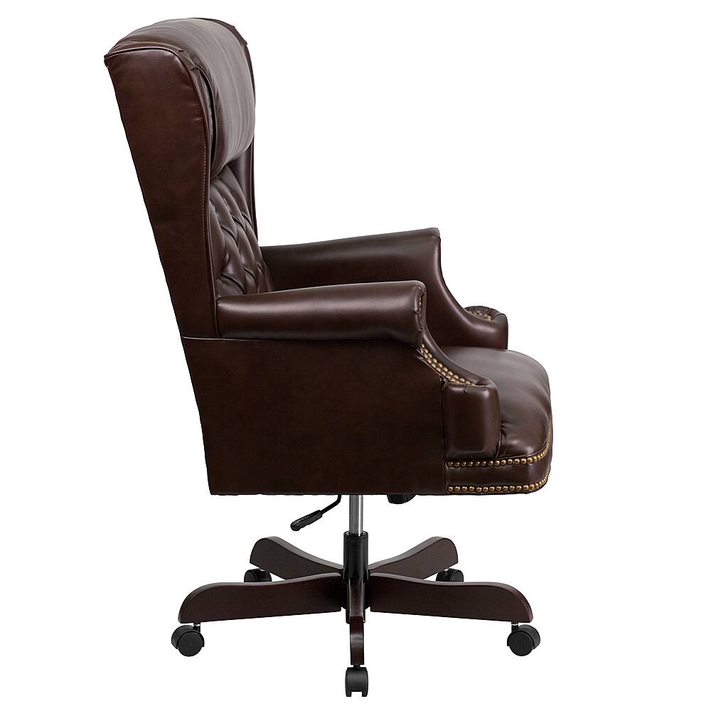 Alt View 14. Alamont Home - Ainslie Traditional Leather/Faux Leather Executive Swivel Office Chair - Brown.