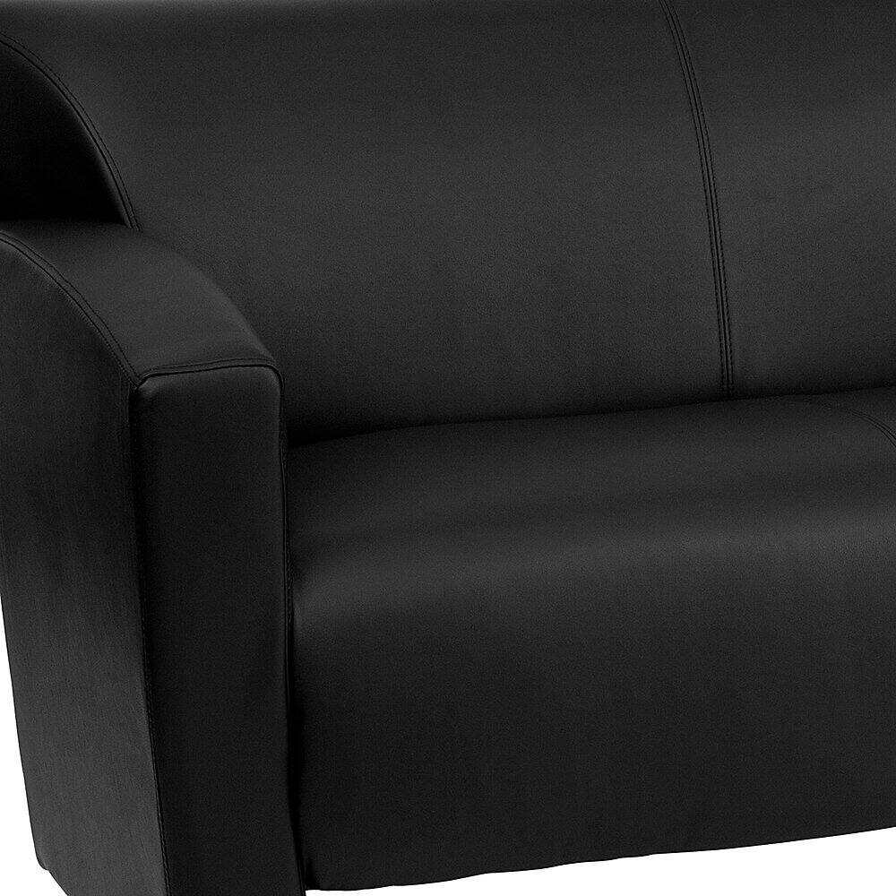 Alt View 12. Alamont Home - Hercules Majesty Contemporary 3-seat Leather/Faux Leather Reception Sofa - Black.