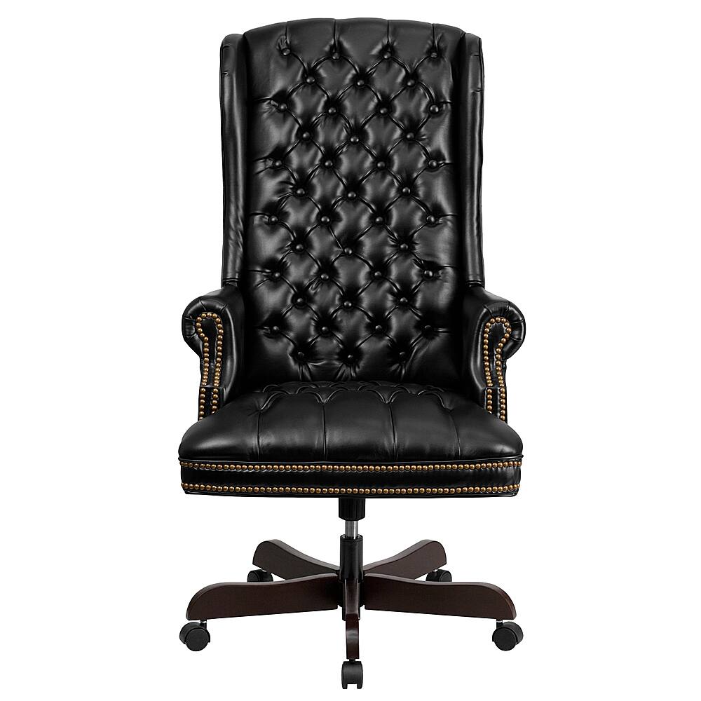 Alt View 11. Alamont Home - Turner Traditional Leather/Faux Leather Executive Swivel Office Chair - Black.