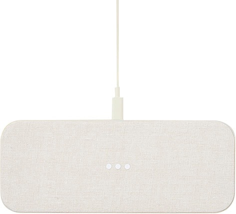 Front. Courant - Essentials CATCH:2 20W Qi-Certified Multi-Device Wireless Charger for iPhone and Android - Natural.
