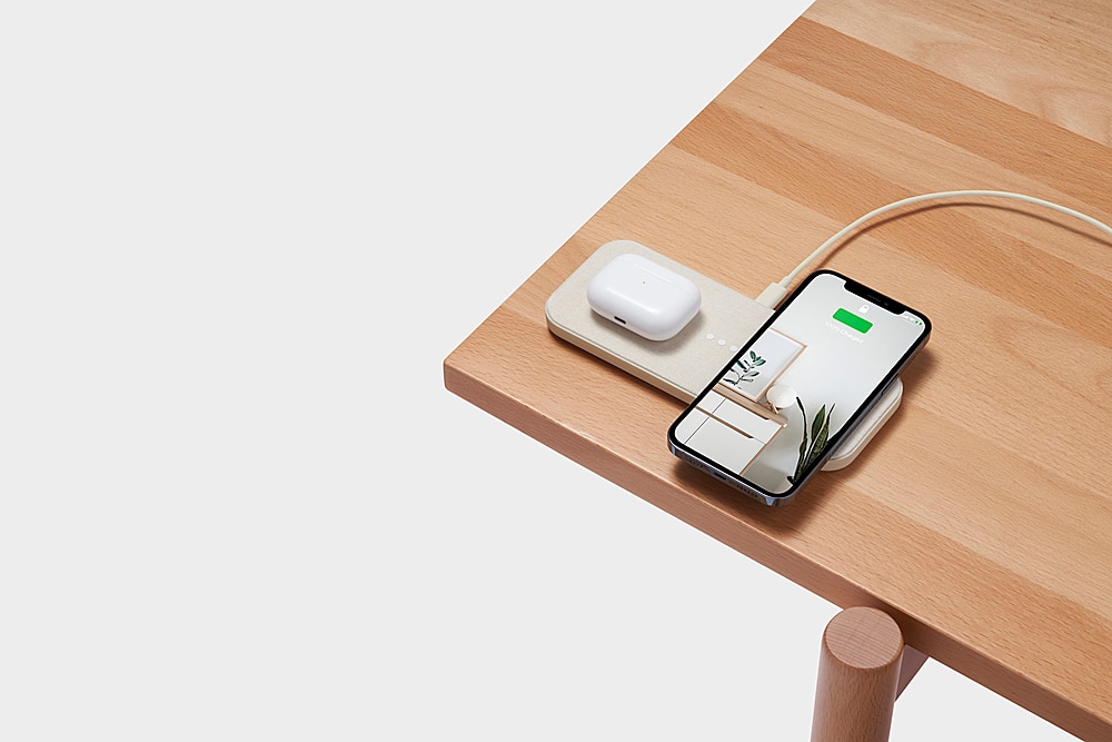 Alt View 11. Courant - Essentials CATCH:2 20W Qi-Certified Multi-Device Wireless Charger for iPhone and Android - Natural.