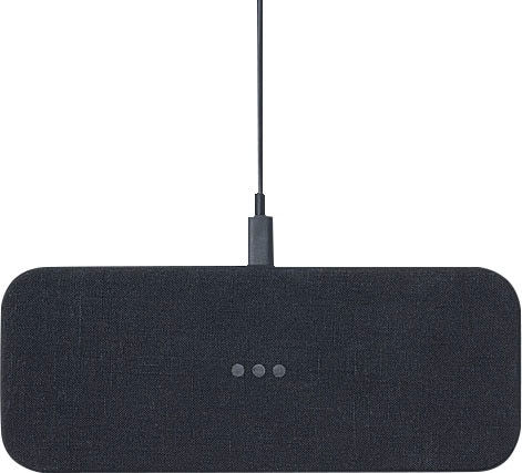 Front. Courant - Essentials CATCH:2 20W Qi-Certified Multi-Device Wireless Charger for iPhone and Android - Charcoal.