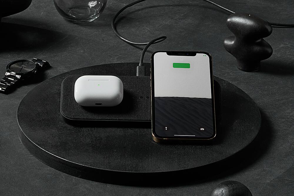 Alt View 1. Courant - Essentials CATCH:2 20W Qi-Certified Multi-Device Wireless Charger for iPhone and Android - Charcoal.