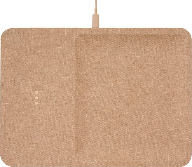 Courant - Essentials CATCH:3 10W Qi-Certified Wireless Charger with Accessory Tray - Camel - Front_Zoom