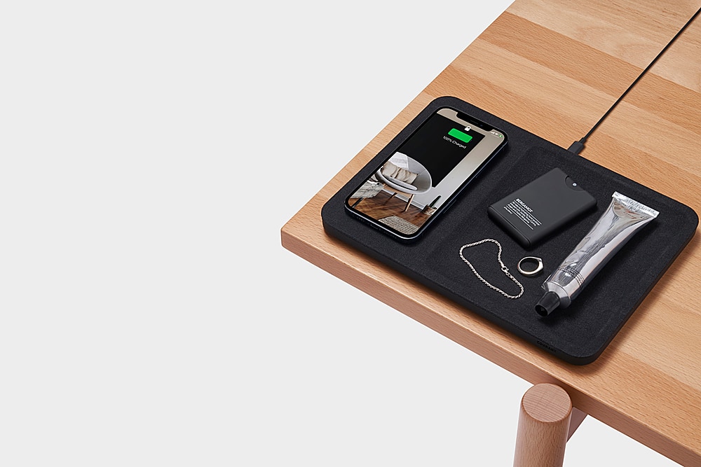 Alt View 11. Courant - Essentials CATCH:3 10W Qi-Certified Wireless Charger with Accessory Tray - Charcoal.