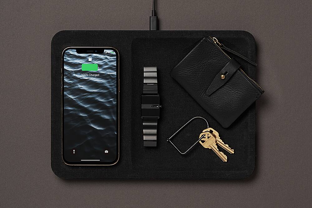 Alt View 1. Courant - Essentials CATCH:3 10W Qi-Certified Wireless Charger with Accessory Tray - Charcoal.