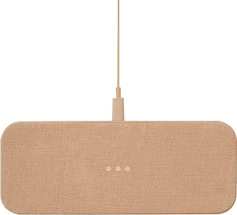 Front. Courant - Essentials CATCH:2 20W Qi-Certified Multi-Device Wireless Charger for iPhone and Android - Camel.