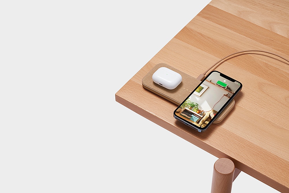 Alt View 11. Courant - Essentials CATCH:2 20W Qi-Certified Multi-Device Wireless Charger for iPhone and Android - Camel.