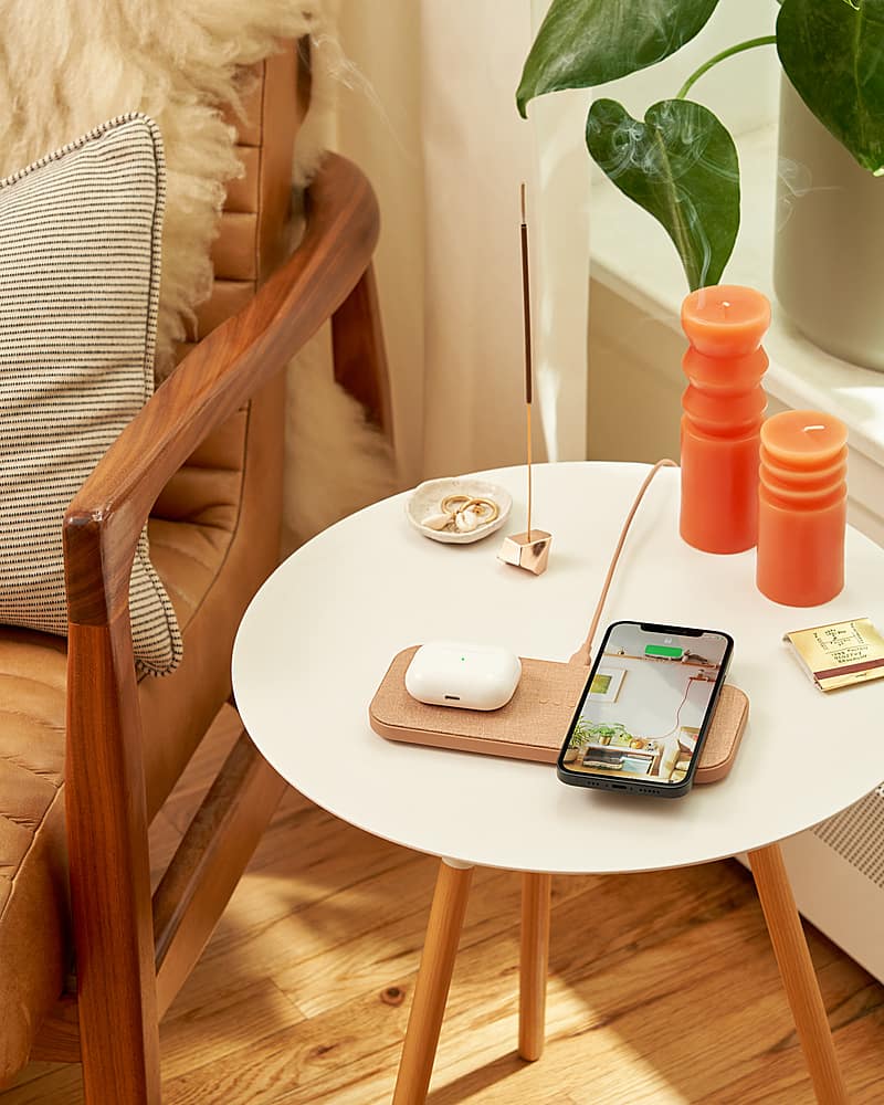 Alt View 13. Courant - Essentials CATCH:2 20W Qi-Certified Multi-Device Wireless Charger for iPhone and Android - Camel.