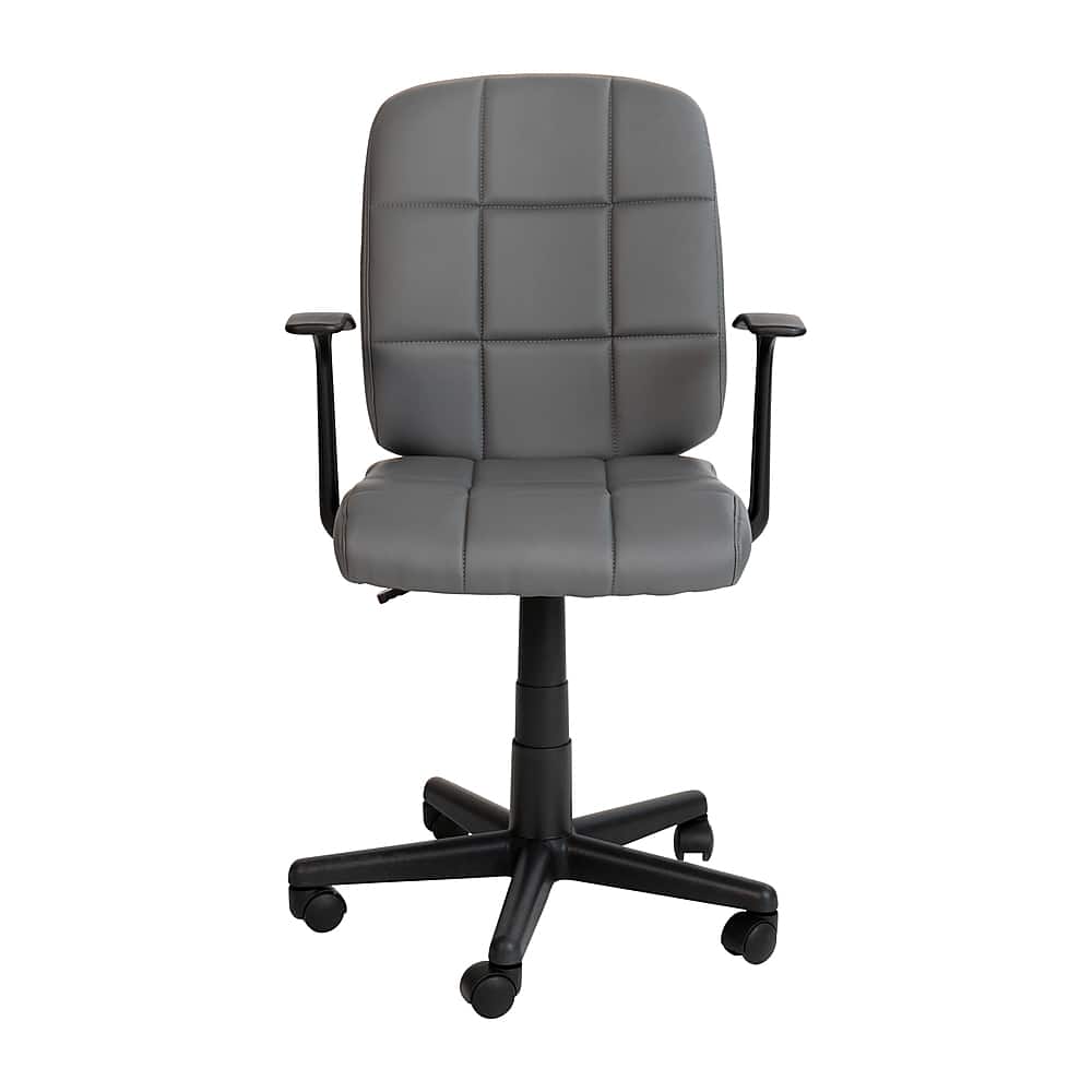 Alt View 11. Alamont Home - Clayton Modern Vinyl Swivel Office Chair with Arms - Gray.