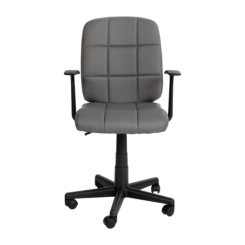 Alt View 11. Alamont Home - Clayton Modern Vinyl Swivel Office Chair with Arms - Gray.