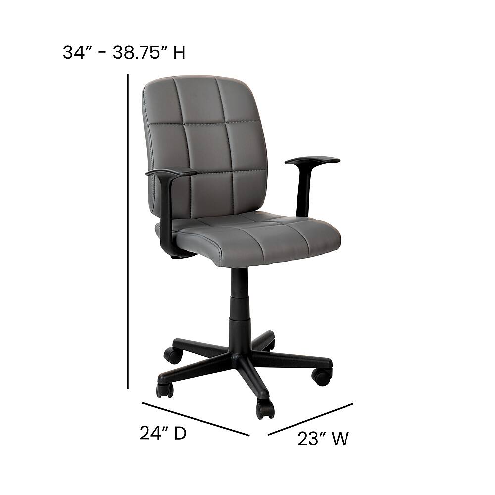 Alt View 13. Alamont Home - Clayton Modern Vinyl Swivel Office Chair with Arms - Gray.