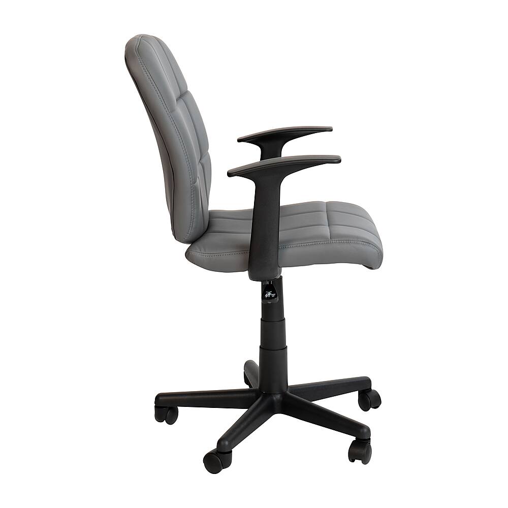 Alt View 16. Alamont Home - Clayton Modern Vinyl Swivel Office Chair with Arms - Gray.