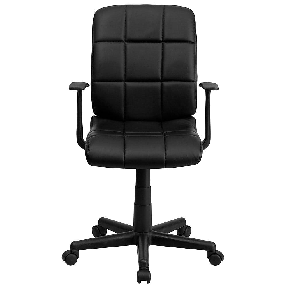 Flash Furniture – Clayton Modern Vinyl Swivel Office Chair with Arms – Black Sansujyuku sansujyuku.com