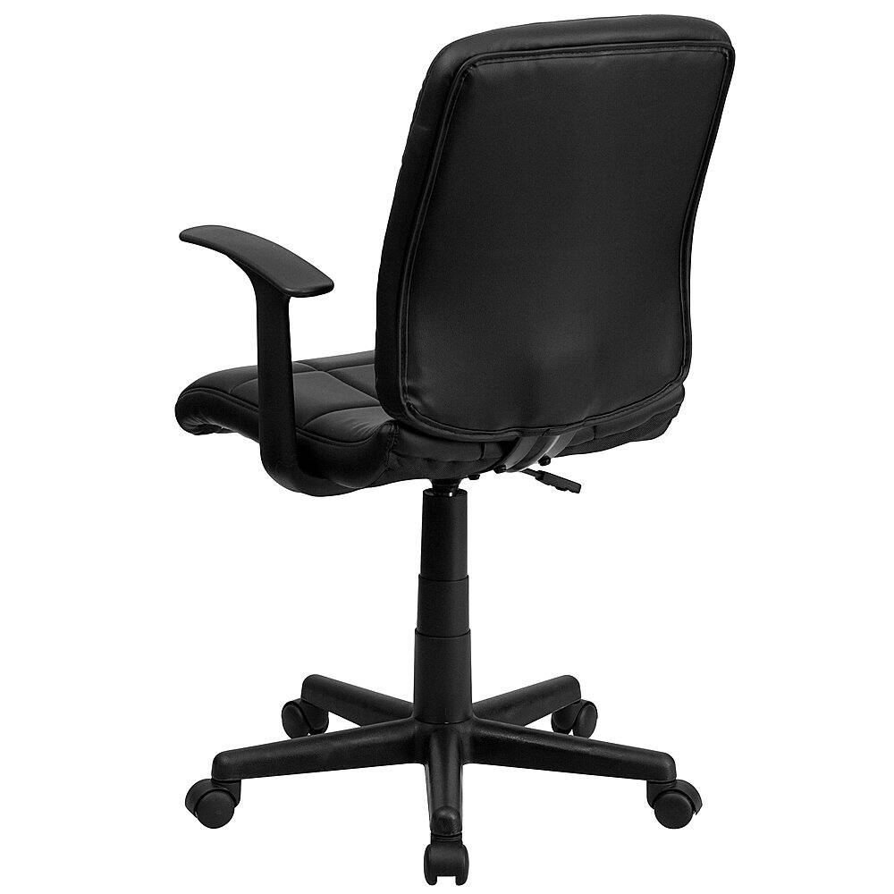 Alt View 14. Alamont Home - Clayton Modern Vinyl Swivel Office Chair with Arms - Black.