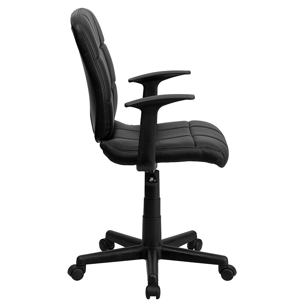 Alt View 16. Alamont Home - Clayton Modern Vinyl Swivel Office Chair with Arms - Black.