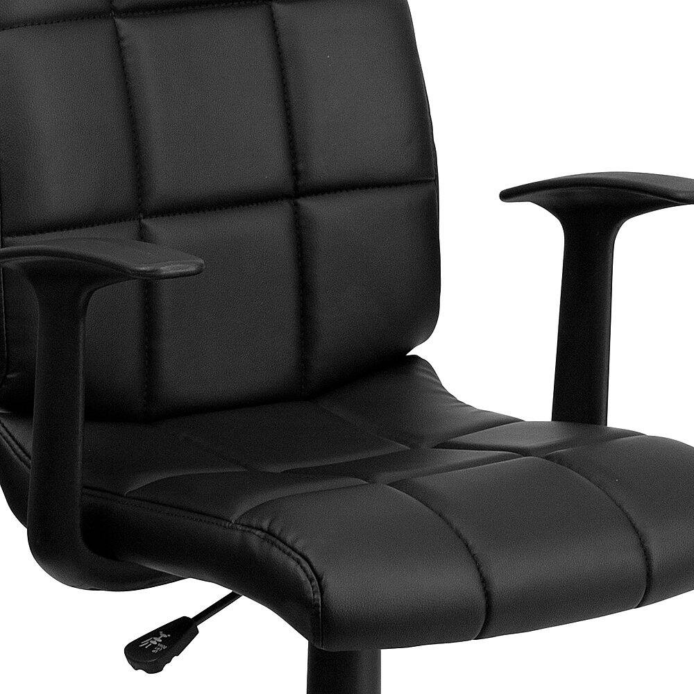 Alt View 17. Alamont Home - Clayton Modern Vinyl Swivel Office Chair with Arms - Black.