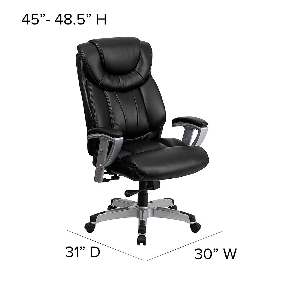 Alt View 13. Alamont Home - Hercules Big & Tall 400 lb. Rated High Back Black LeatherSoft Office Chair - Black LeatherSoft.