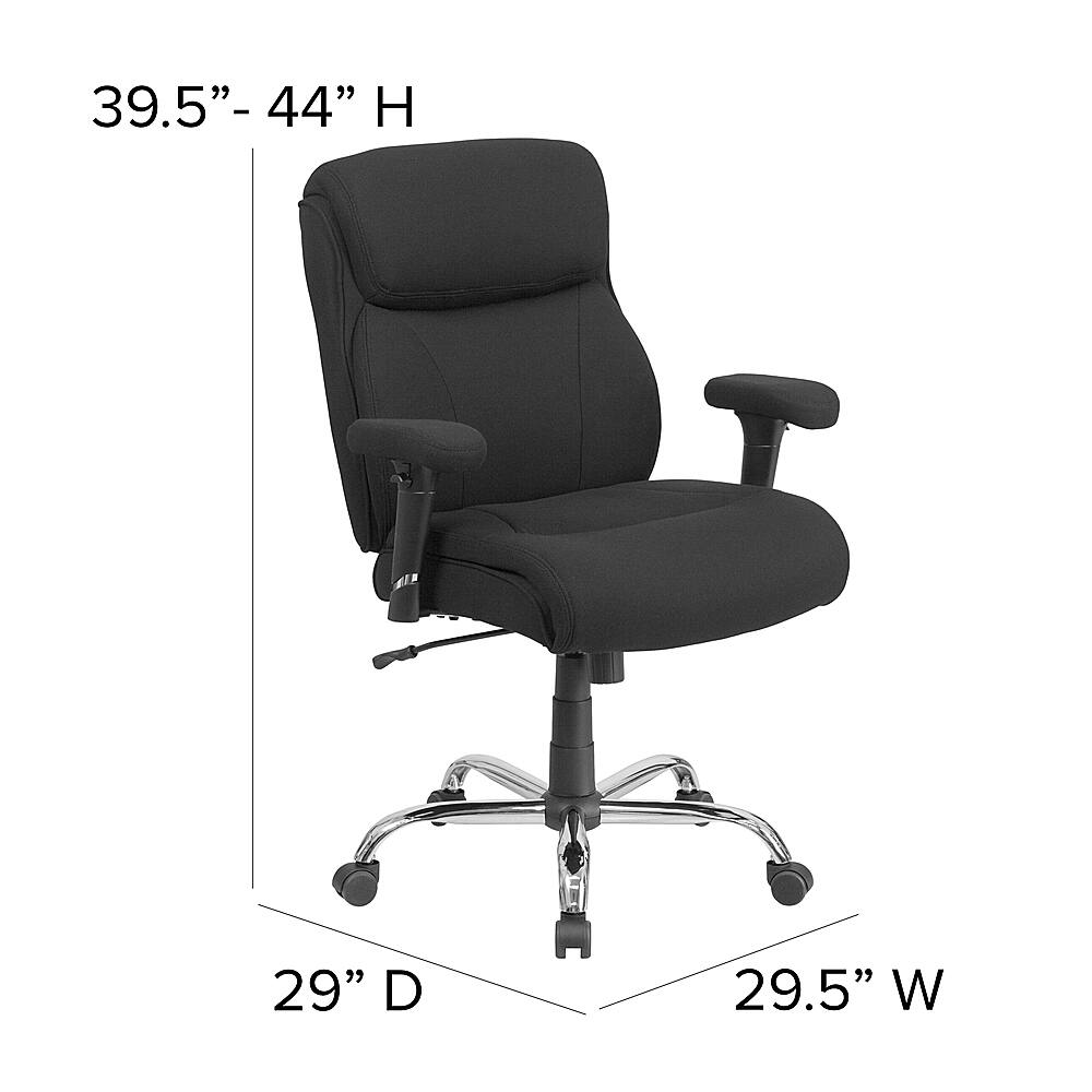 Alt View 13. Alamont Home - Hercules Contemporary Fabric Big & Tall Swivel Mid-Back Office Chair - Black Fabric.