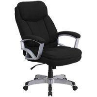 Flash Furniture - Hercules Contemporary Fabric Big & Tall Swivel Office Chair with Arms - Black Fabric - Front_Zoom