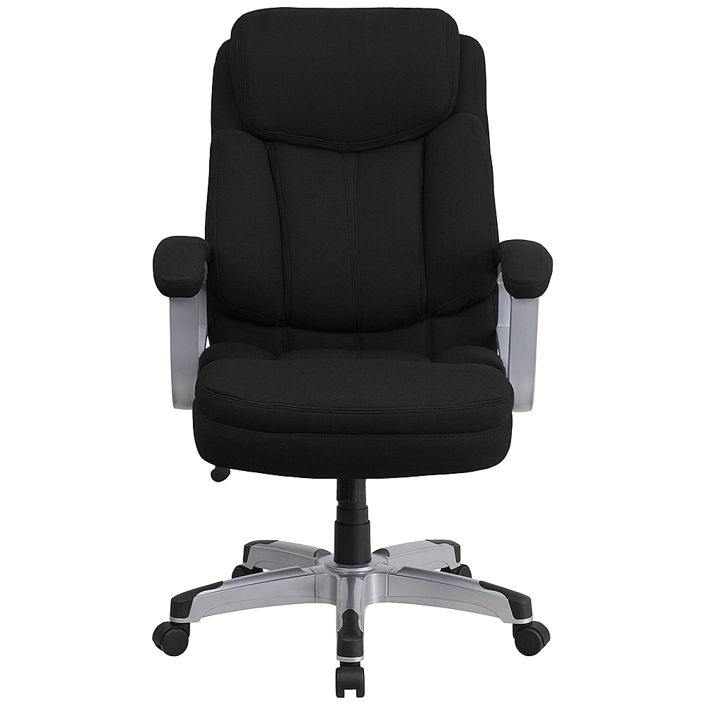 Flash Furniture - HERCULES Series Big & Tall 500 lb. Rated Executive Swivel  Ergonomic Office Chair with Arms - Black Fabric