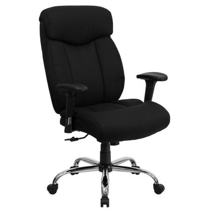 Front. Alamont Home - Hercules Contemporary Fabric Big & Tall Swivel Office Chair with Headrest - Black Fabric.