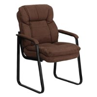 Alamont Home - Isla  Contemporary Fabric Side Chair - Upholstered - Brown Microfiber - Front_Zoom