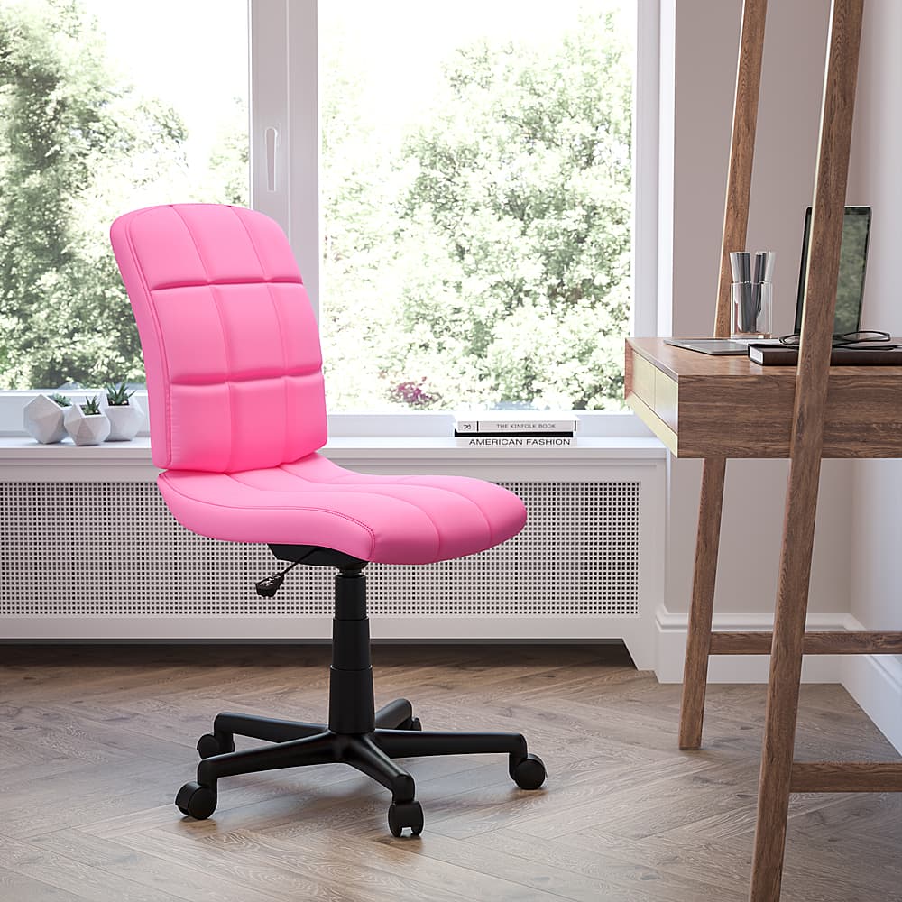 Alt View 12. Alamont Home - Clayton Modern Vinyl Swivel Office Chair - Pink.
