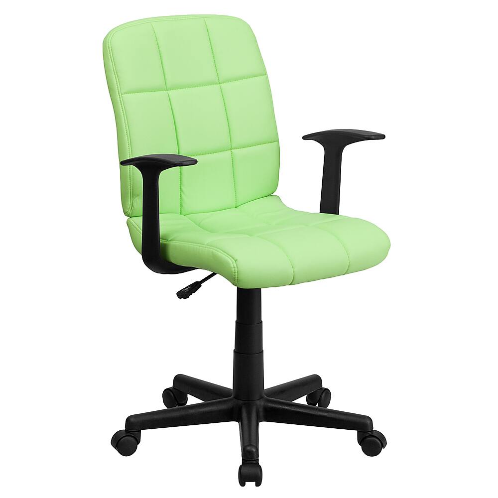 Front. Alamont Home - Clayton Modern Vinyl Swivel Office Chair with Arms - Green.