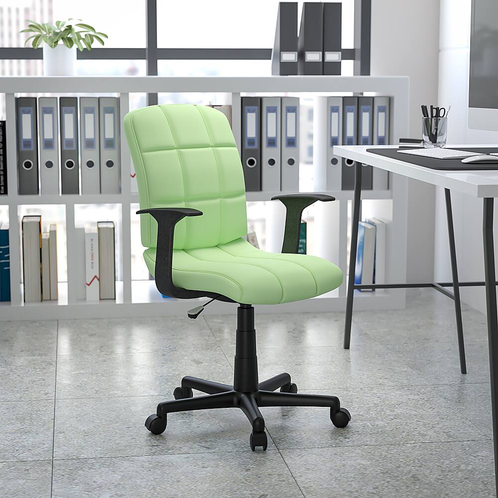 Alt View 12. Alamont Home - Clayton Modern Vinyl Swivel Office Chair with Arms - Green.