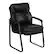 Front. Alamont Home - Isla Contemporary Leather/Faux Leather Side Chair - Upholstered - Black LeatherSoft.