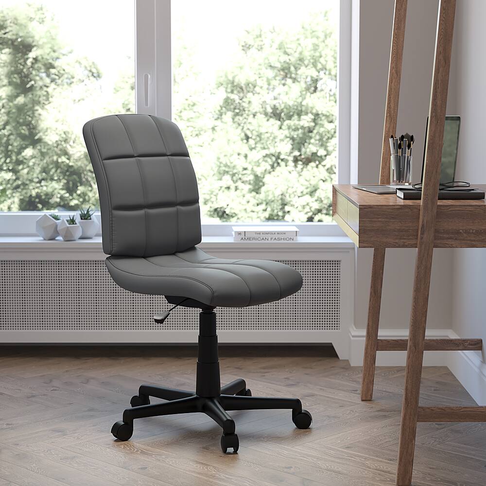 Alt View 12. Alamont Home - Clayton Modern Vinyl Swivel Office Chair - Gray.