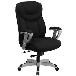 Alamont Home - Hercules Contemporary Fabric Big & Tall Swivel High Back Office Chair with Adjustable Arms - Black Fabric