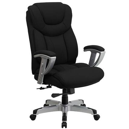 Front. Alamont Home - Hercules Contemporary Fabric Big & Tall Swivel High Back Office Chair with Adjustable Arms - Black Fabric.