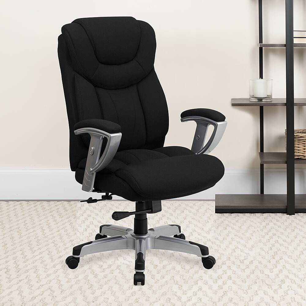 Alt View 12. Alamont Home - Hercules Contemporary Fabric Big & Tall Swivel High Back Office Chair with Adjustable Arms - Black Fabric.