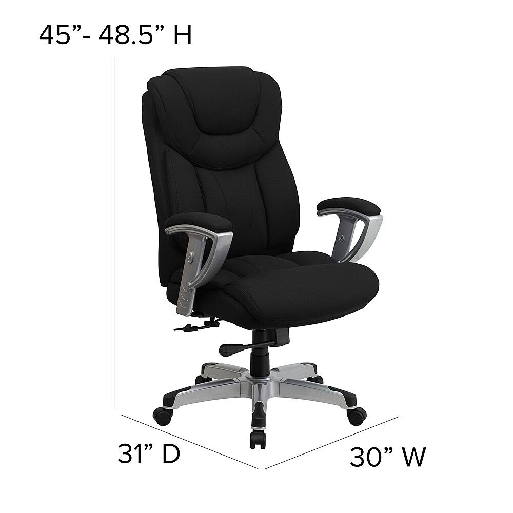 Alt View 13. Alamont Home - Hercules Contemporary Fabric Big & Tall Swivel High Back Office Chair with Adjustable Arms - Black Fabric.