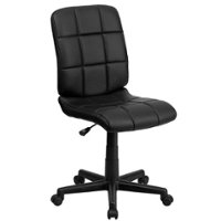 Alamont Home - Clayton Modern Vinyl Swivel Office Chair - Black - Front_Zoom