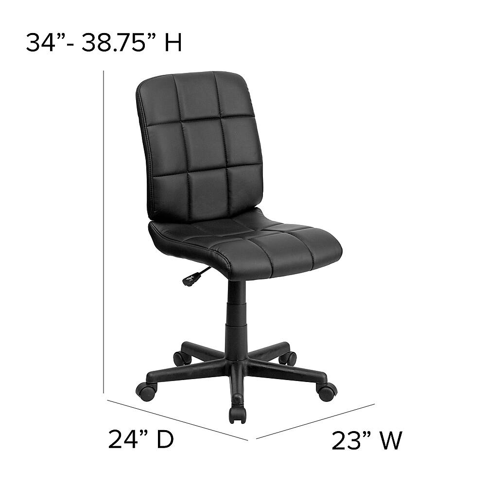 Alt View 13. Alamont Home - Clayton Modern Vinyl Swivel Office Chair - Black.