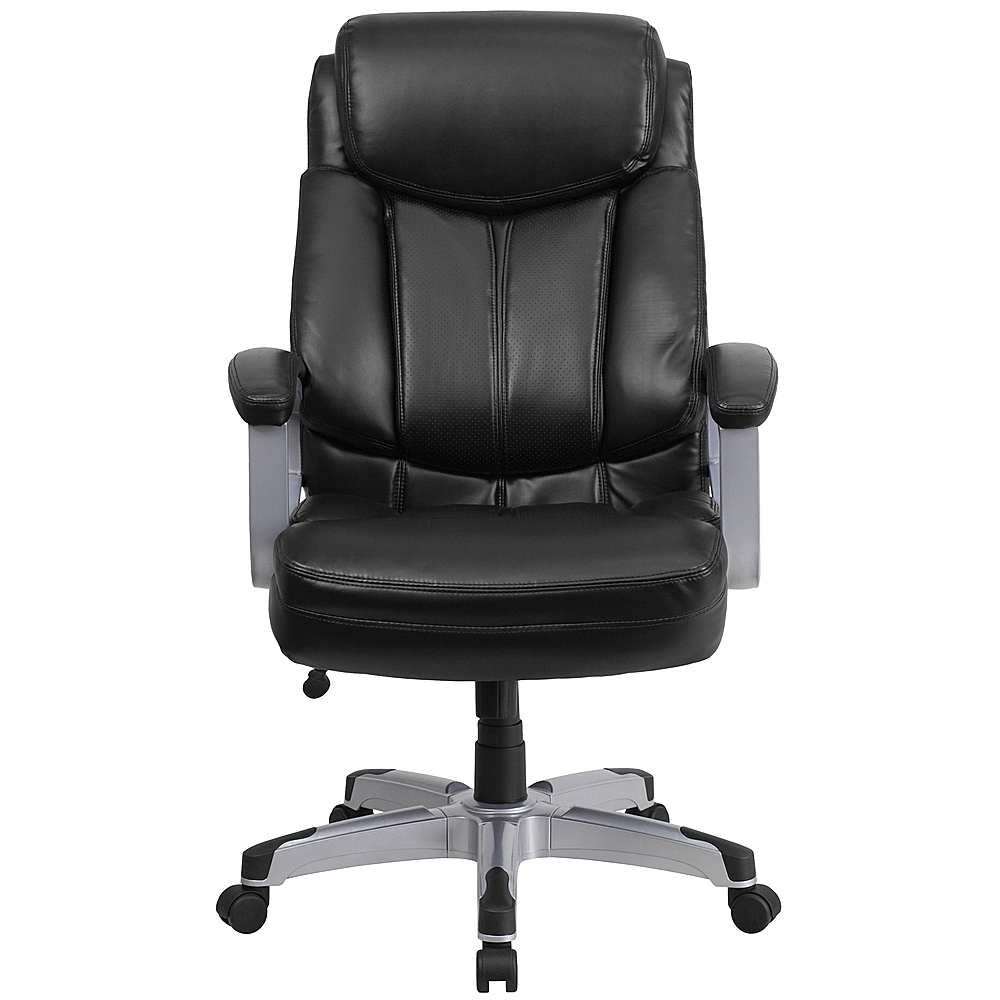 Flash Furniture HERCULES Series Big & Tall 500 lb DROPSHIP GO-1850-1-LEA-GG Rated Black Leather Executive Swivel Chair with Arms Flash Furniture 