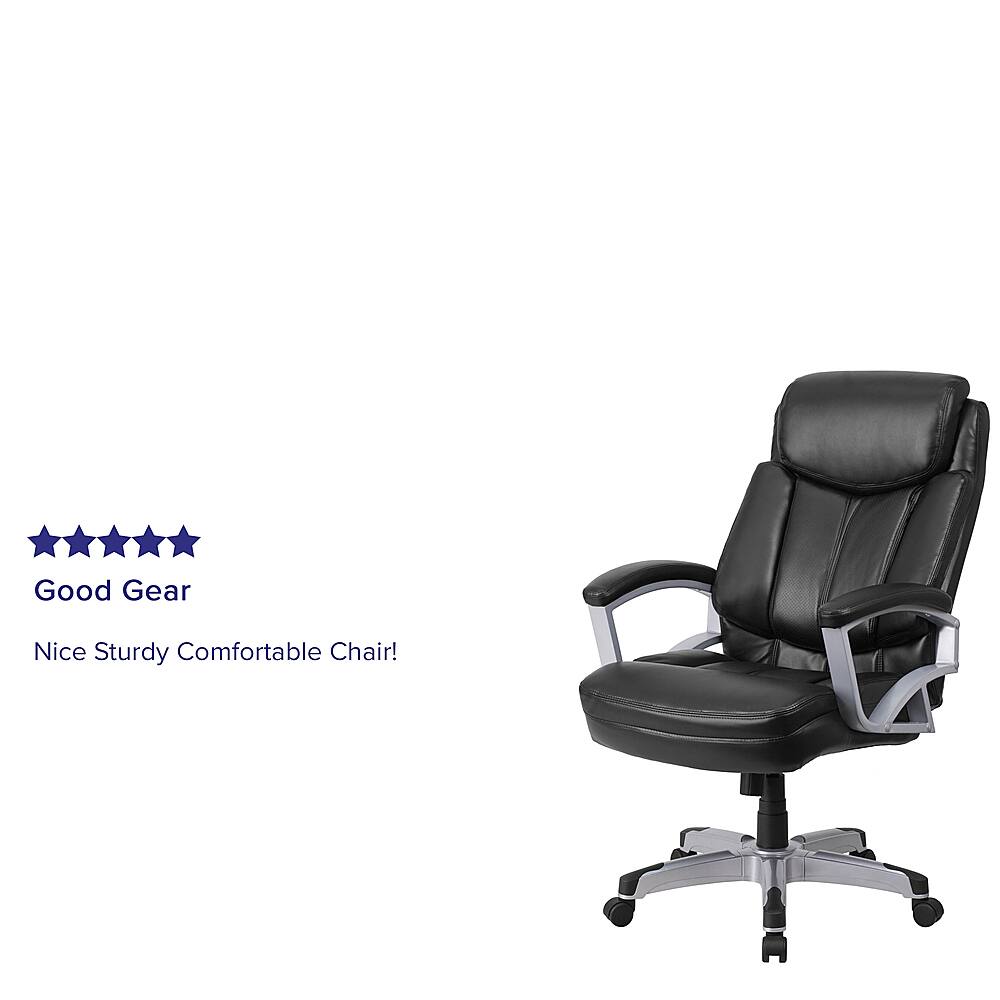 Alt View 39. Alamont Home - Hercules Big & Tall 500 lb. Rated Black LeatherSoft Executive Ergonomic Office Chair - Black LeatherSoft.