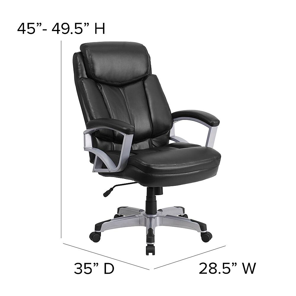 Alt View 13. Alamont Home - Hercules Big & Tall 500 lb. Rated Black LeatherSoft Executive Ergonomic Office Chair - Black LeatherSoft.