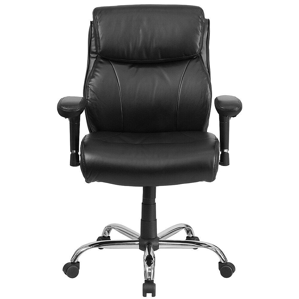 Alt View 11. Alamont Home - Hercules Big & Tall 400 lb. Rated Mid-Back Black LeatherSoft Ergonomic Task Chair - Black LeatherSoft.