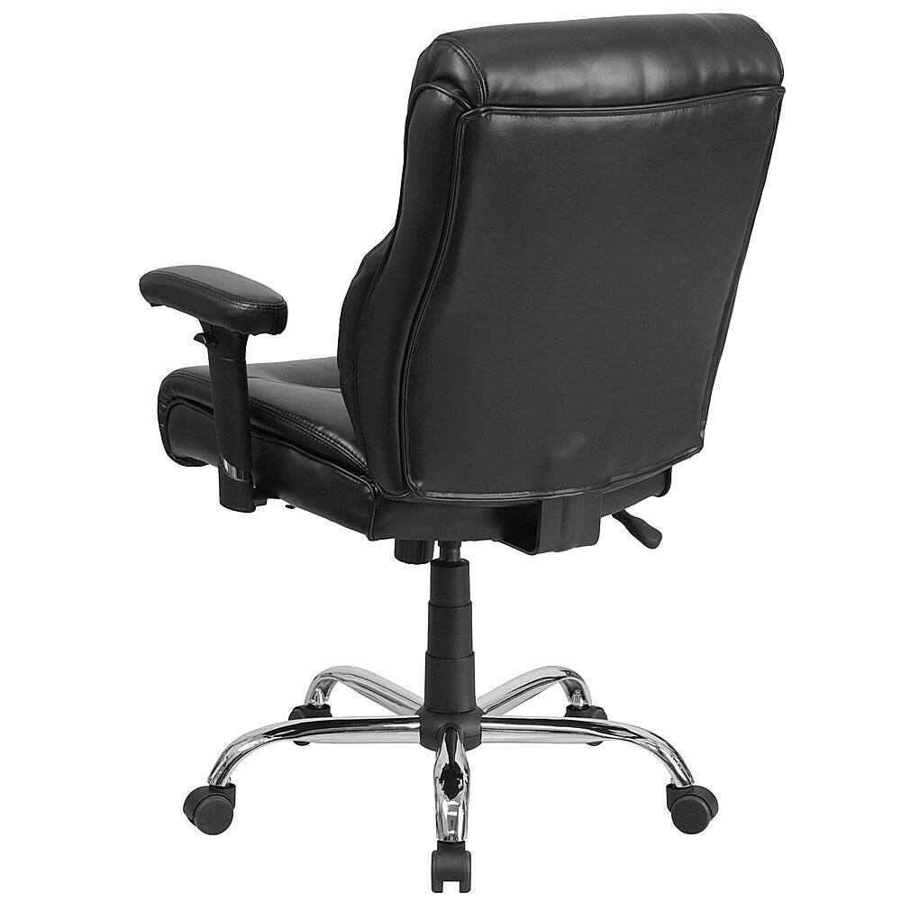 Alt View 14. Alamont Home - Hercules Big & Tall 400 lb. Rated Mid-Back Black LeatherSoft Ergonomic Task Chair - Black LeatherSoft.