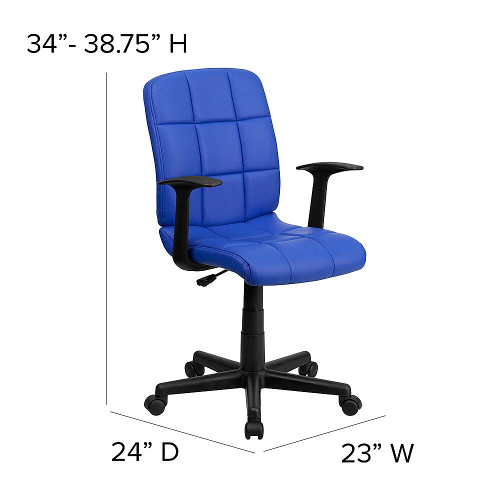 Alt View 13. Alamont Home - Clayton Modern Vinyl Swivel Office Chair with Arms - Blue.