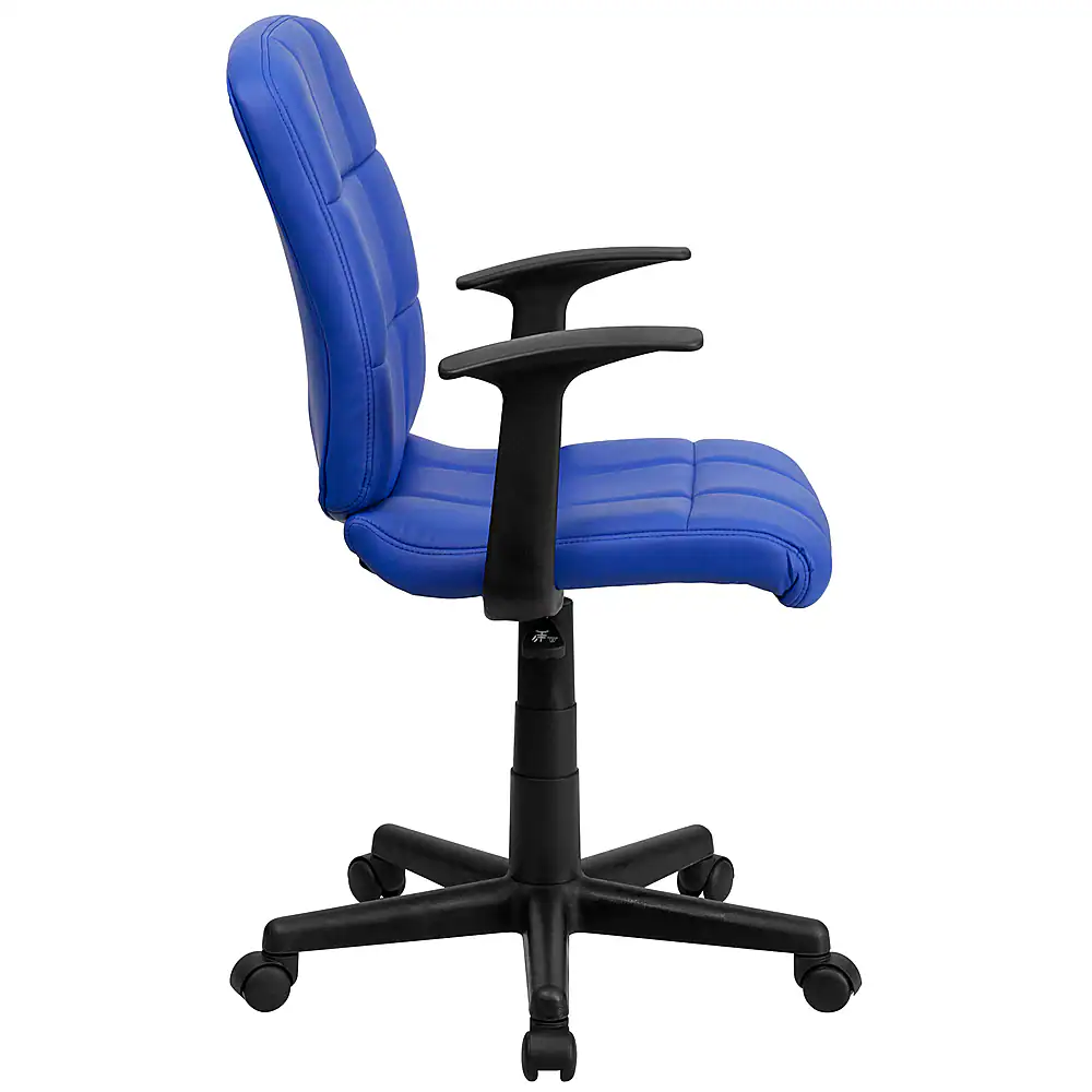 Alt View 16. Alamont Home - Clayton Modern Vinyl Swivel Office Chair with Arms - Blue.