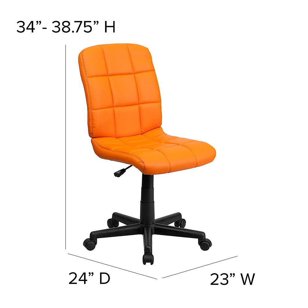 Alt View 13. Alamont Home - Clayton Modern Vinyl Swivel Office Chair - Orange.